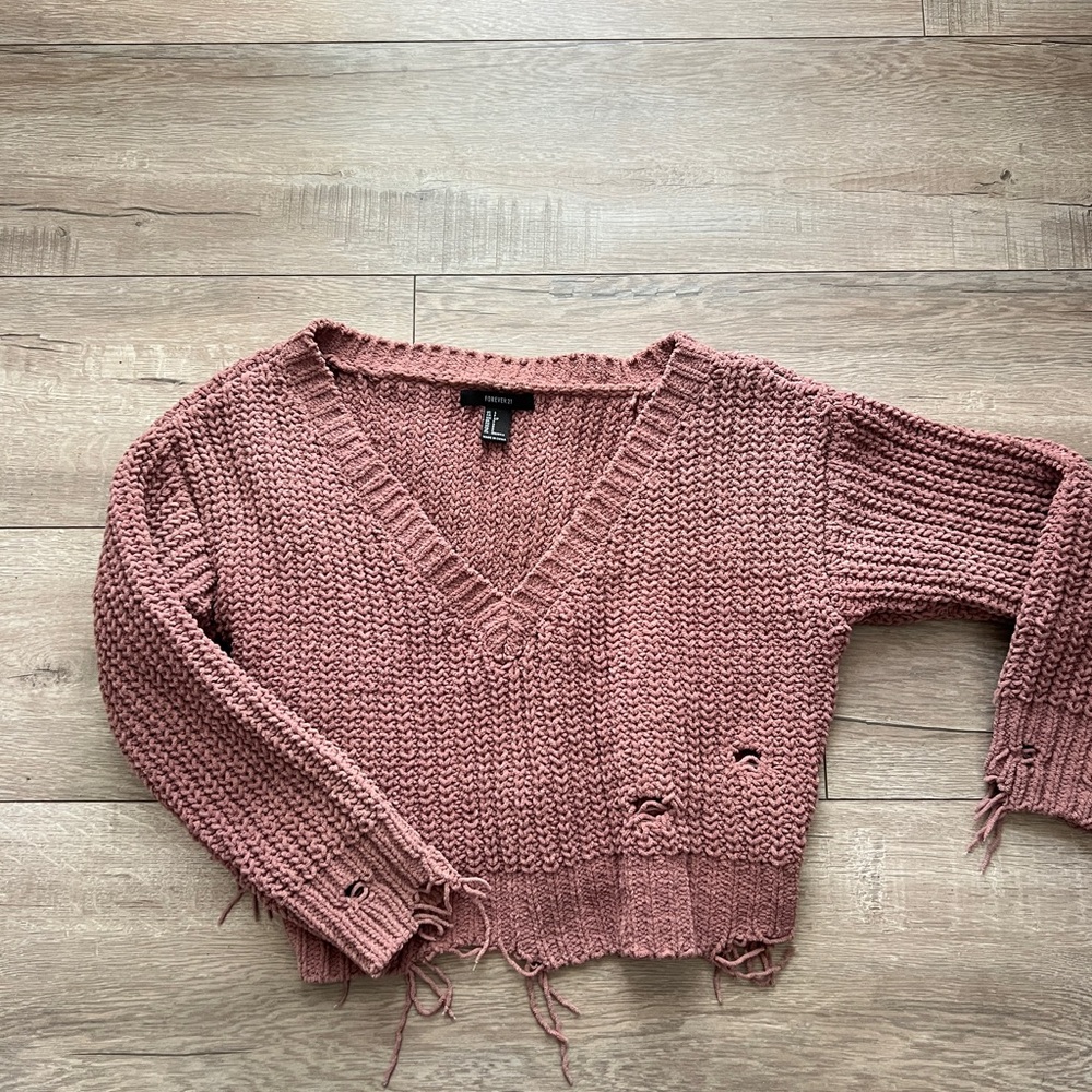 Women's Knit Sweater in Dusty Pink